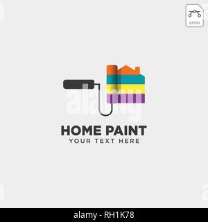 home paint brush colorful logo template vector icon element Stock Vector
