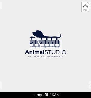 animal film studio logo template vector icon element Stock Vector