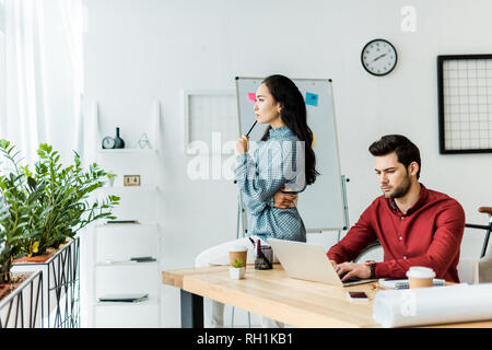 multiethnic architects working together in modern office Stock Photo