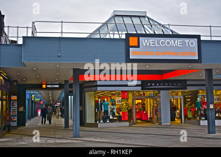 Bridgend Shopping Centre in Brackla Street, Bridgend, S.Wales UK Stock Photo