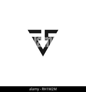 Triangle letter FS graphic logo template, simple flat design. Stock Vector