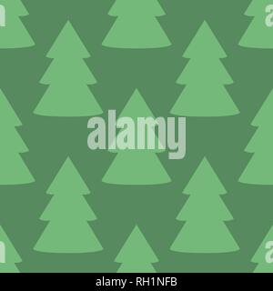 Christmas fir tree green art seamless pattern Stock Vector