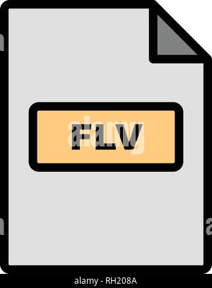 FLV Vector Icon Sign Icon Vector Illustration For Personal And Commercial Use... Clean Look Trendy Icon... Stock Vector