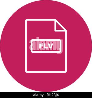 FLV Vector Icon Sign Icon Vector Illustration For Personal And Commercial Use... Clean Look Trendy Icon... Stock Vector
