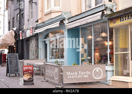 The famous Mock Turtle tea room and restaurant cafe in Pool valley Brighton East Sussex UK Stock Photo