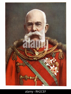 Franz Joseph I or Francis Joseph I (18 August 1830 to 21 November 1916) was Emperor of Austria, King of Hungary, and monarch of many other states of the Austro-Hungarian Empire Stock Photo