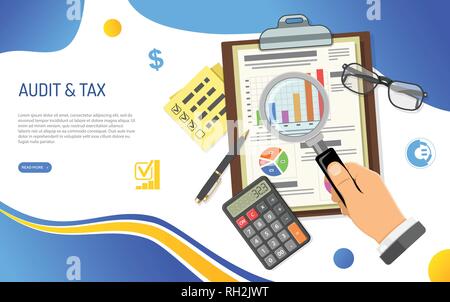Auditing, Tax process, Accounting Concept Stock Vector