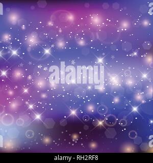 Fairy Night Background With Rainbow Mesh. Trendy Universe Banner In Princess Colors. Fantasy Gradient Backdrop With Hologram. Holographic Galaxy Backg Stock Vector