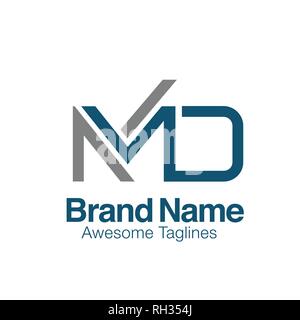 creative initial letter MD logo vector concept element Stock Vector