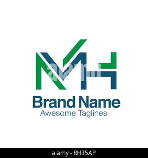 creative initial letter MH logo vector concept element Stock Vector