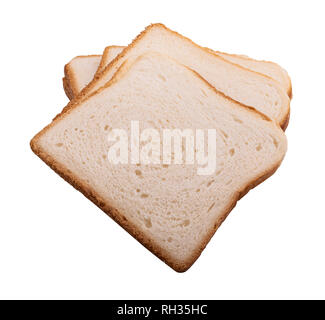Slice of white bread isolated on white. Clipping path Stock Photo