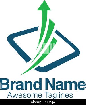 creative financial market logo. marketing exchange with  arrow up statistic symbol Stock Vector