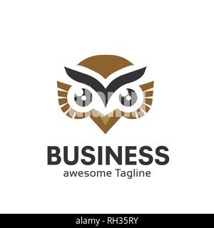 Owl logo vector in modern colorful logo design, Owl icon vector isolated on white background Stock Vector