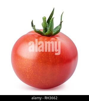Red cherry tomato isolated on white background. Clipping path Stock Photo