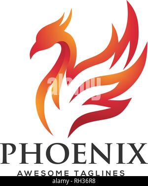 luxury phoenix logo concept, best phoenix bird logo design Stock Vector