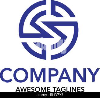 creative initial letter s target circle color logo vector, linear circle letter s logo vector Stock Vector