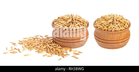 Oat seeds isolated on white background, grain of oats Stock Photo
