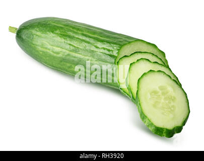 Fresh cucumber isolated on white background. Clipping path Stock Photo