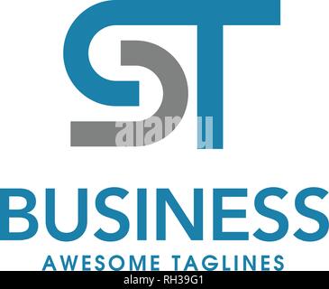letter st logo design vector illustration template, letter s and t logo vector Stock Vector