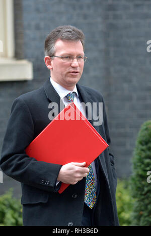 Jeremy Wright MP (Culture Secretary) leaving a cabinet meeting at 10 Downing Street, Jan 29th 2019 Stock Photo