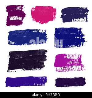 Brush strokes set vector painted isolated objects Stock Vector