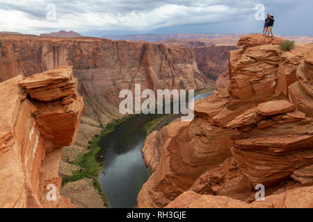 The Horseshoe Bend on the Colorado River,near Page, Arizona, United States. Stock Photo