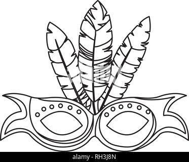 brazilian carnival mask with feathers Stock Vector Image