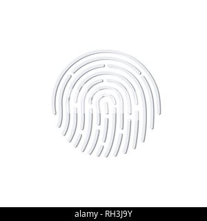 ID app icon. Fingerprint vector illustration on white isolated background. Stock Vector