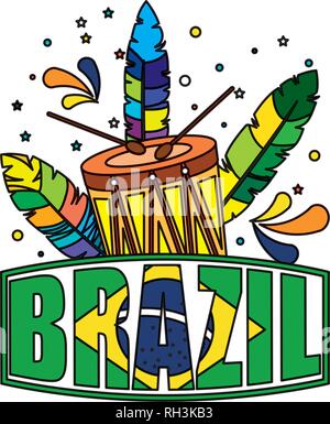 tropical brazilian drum instrument icon Stock Vector Image & Art - Alamy