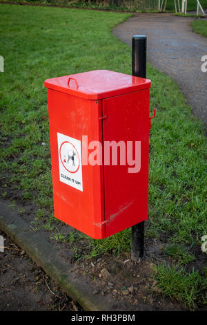 A dog waste bin in Bury, Lancashire Stock Photo