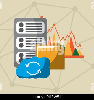 data center technology Stock Vector