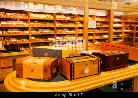 Johannesburg, South Africa - April 27 2011: Interior of an Up-Market Cigar Shop Stock Photo