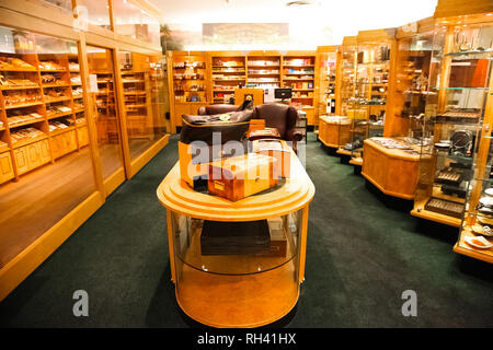 Johannesburg, South Africa - April 27 2011: Interior of an Up-Market Cigar Shop Stock Photo