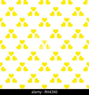 Seamless pattern with yellow hearts. Hand drawn vector illustration. Decorative elements for design. Creative art work. eps 10. Stock Vector