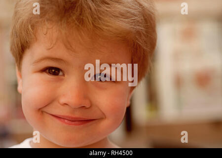 Choosing a hairstyle that fits my face shape. Little child with stylish  haircut. Little child with short haircut. Small boy with blond hair.  Healthy h Stock Photo - Alamy
