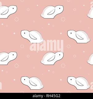childish pattern with cute rabbits. vector illustration for easter holiday Stock Vector
