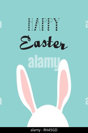 greeting card with hipster Easter rabbit. vecor illustration Stock Vector
