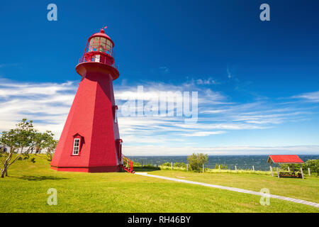 La Martre Lighthouse in Canada. Quebec, Canada. Stock Photo