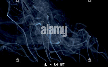 Smoke on a black background. Smoke movement patterns of background graphics. Stock Photo