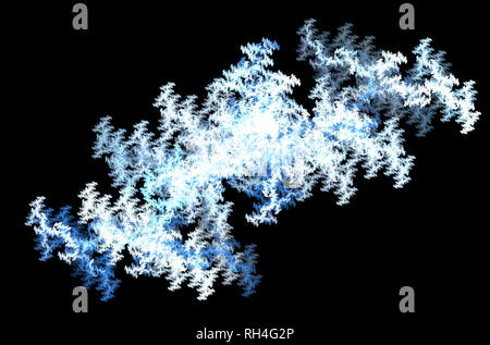 Blue white fractal pattern background. Fantasy pattern texture. Digital art. 3D rendering. Computer generated image Stock Photo