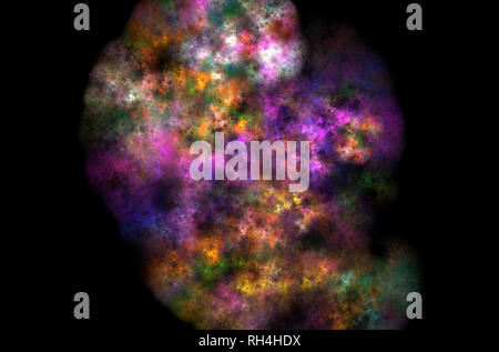 Yellow blue pink fractal background. Fantasy fractal texture. Digital art. 3D rendering. Computer generated image. Stock Photo