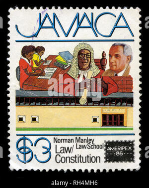 Postage stamp from Jamaica in the Ameripex 86 International Stamp Exhibition, Chicago series issued in 1986 Stock Photo