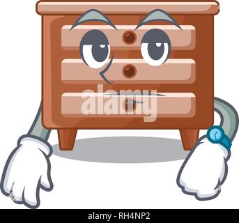 Waiting shape of bedside table shape funny Stock Vector