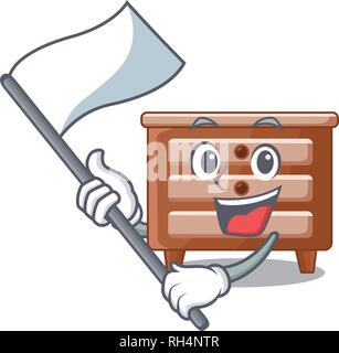 With flag shape of bedside table shape funny Stock Vector