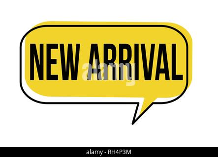 New arrival speech bubble on white background, vector illustration Stock Vector
