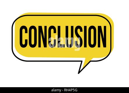 Conclusion speech bubble on white background, vector illustration Stock Vector