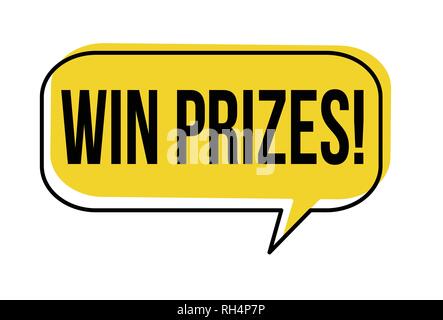 Winer prizes speech bubble on white background, vector illustration Stock Vector