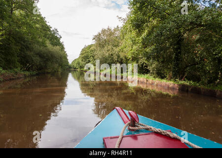 A quiet stretch of the Llangollen Canal at Whixall Moss, on the England/Wales border Stock Photo
