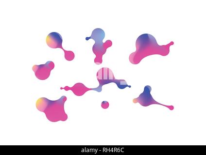Template of fluid organic shapes. Abstract liquid gradient shapes. Set of abstract modern graphic elements Stock Vector