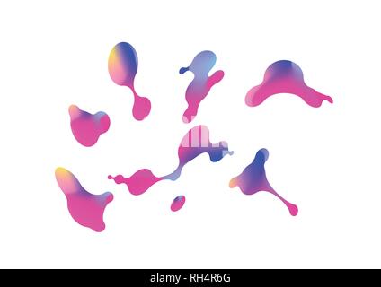 Template of fluid organic shapes. Abstract liquid gradient shapes. Set of abstract modern graphic elements Stock Vector